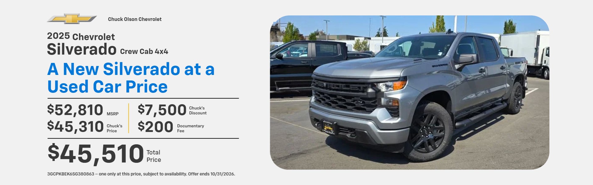 New Silverado at a used price