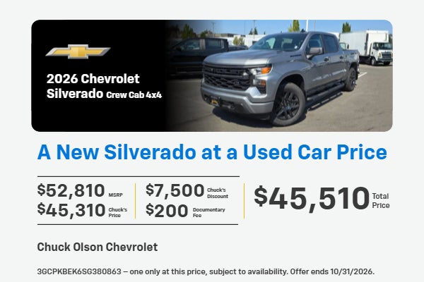 New Silverado at a used price