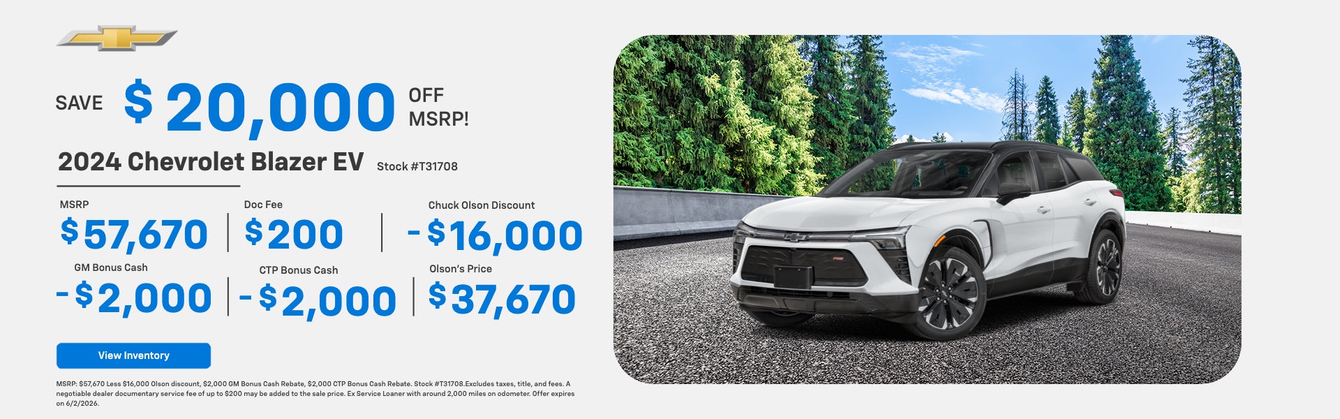 Save $20,000 off MSRP!